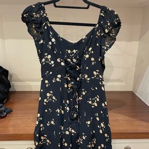 Reformation black flower dress